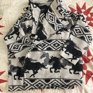Wool blend oversized wild horse jacket